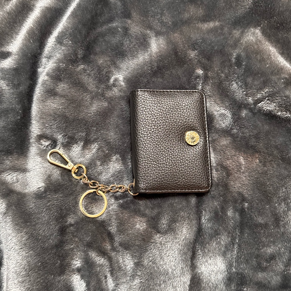 Black Textured Keychain Wallet